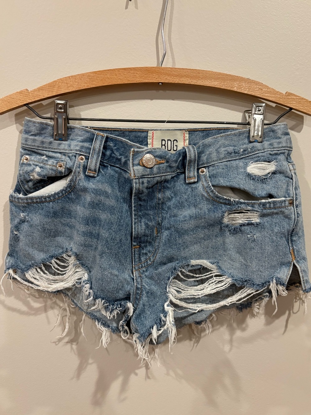 Women’s BDG Distressed Light Blue Denim Jean Shorts